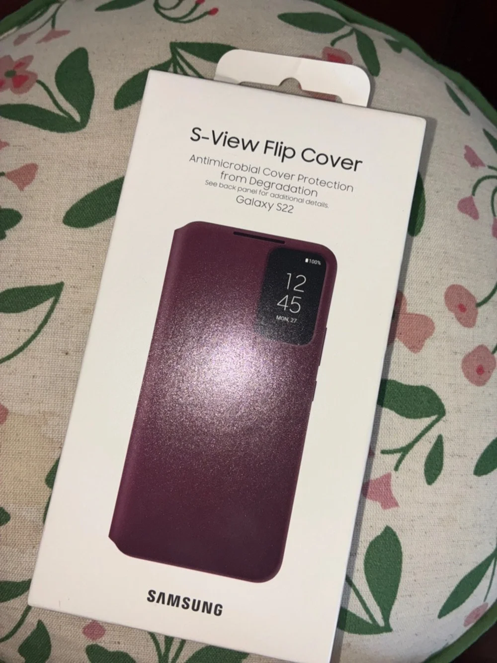 Samsung S-View Flip Cover for Galaxy S22 - Plum / Deep Purple