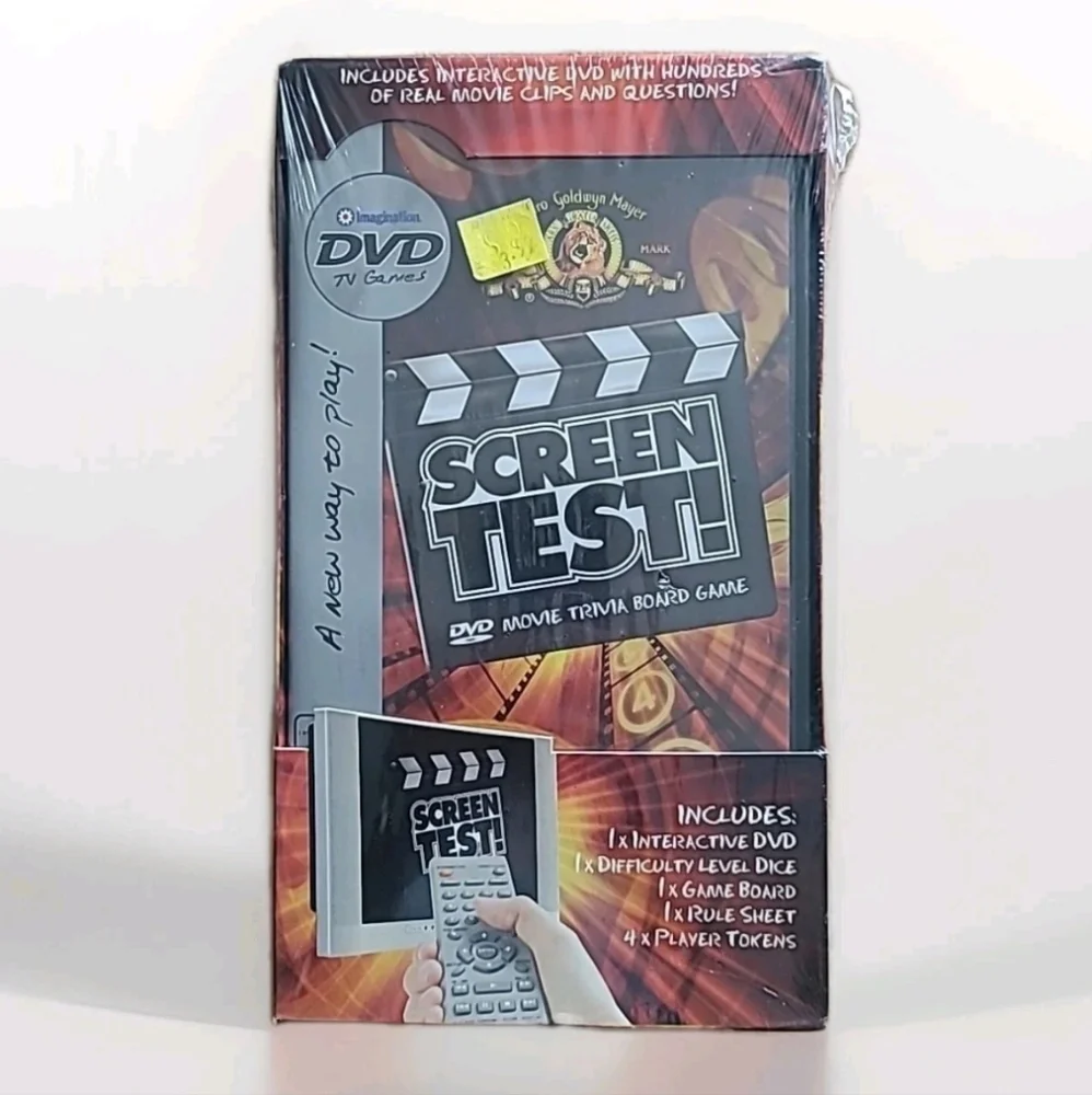 Vintage MGM Screen Test!  DVD TV Movie Trivia Board Game 2004 New Sealed Box Y2K