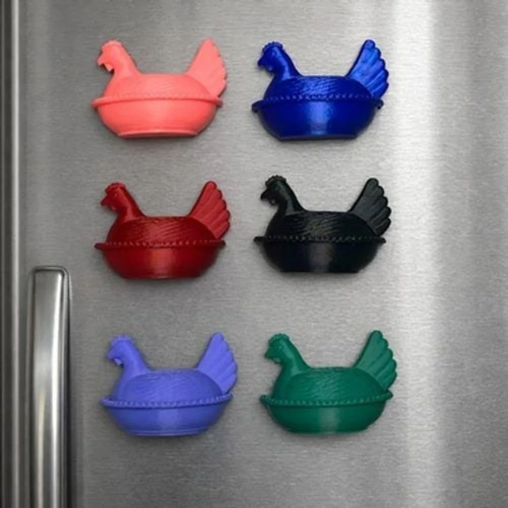 Set 6 Hen On‎ Nest Chicken Fridge Magnets HON 3D Printed Kitchen Farmhouse