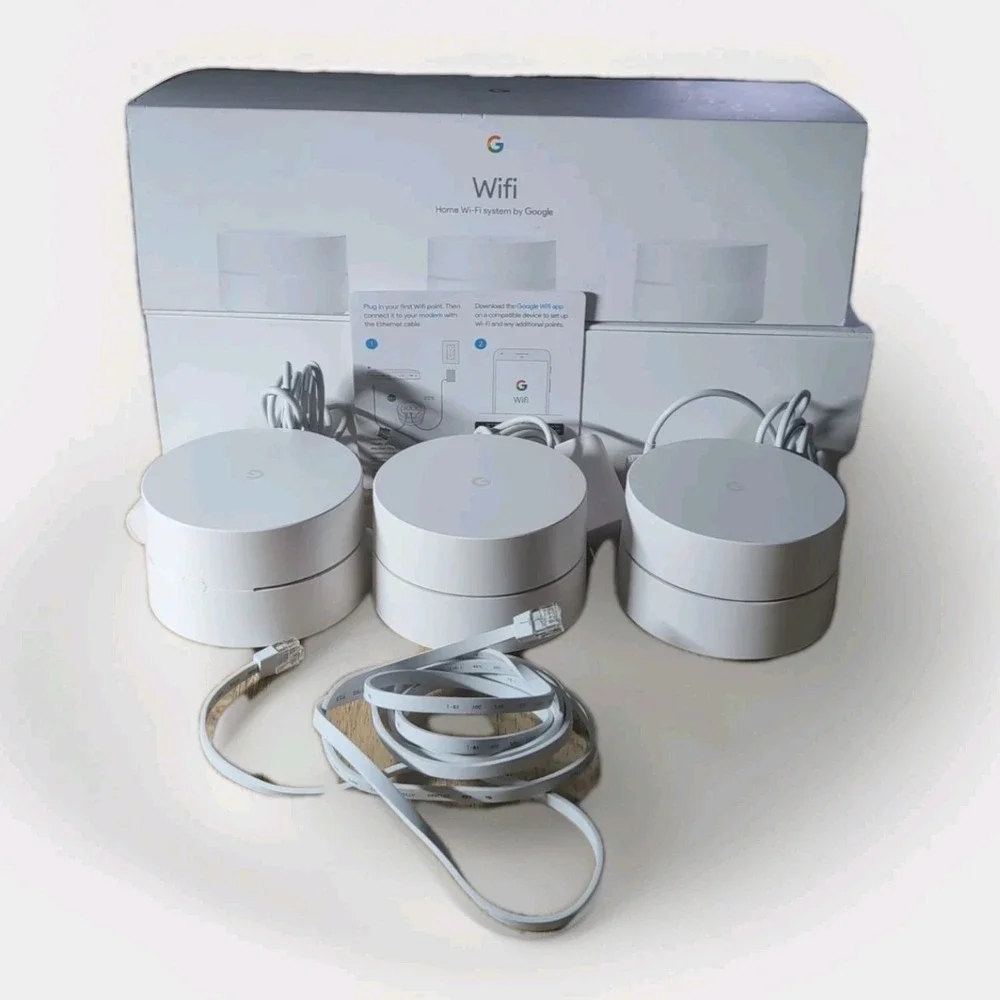 Google WiFi System Whole Home Mesh Router -‎ 3 Pack (Open Box)
