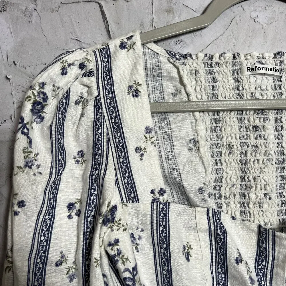 Reformation linen smocked