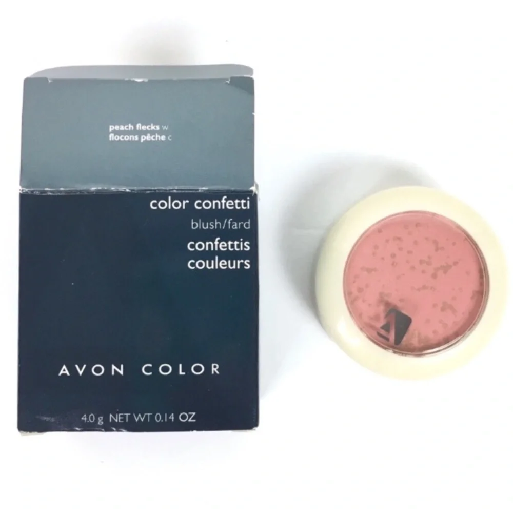 AVON Color Confetti Blush Peach Flecks Shimmer Powder