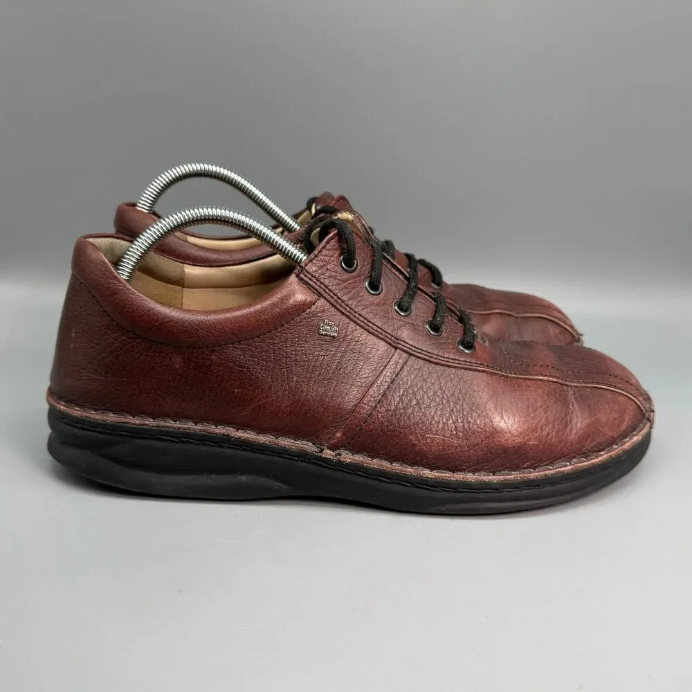 Finn Comfort Dijon Men's 10 Brown Leather Lace Up Oxford Dress Casual Shoes
