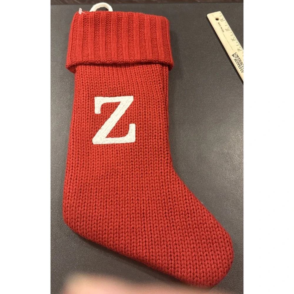 Wondershop Monogram Christmas Stocking‎ Initial Letter Z Red Knit Target 17