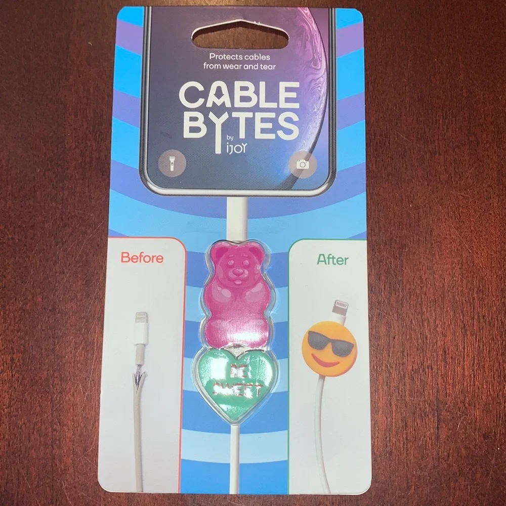 ijoy NWT Cable Byte Protector Purple Bear Be Mine Heart
