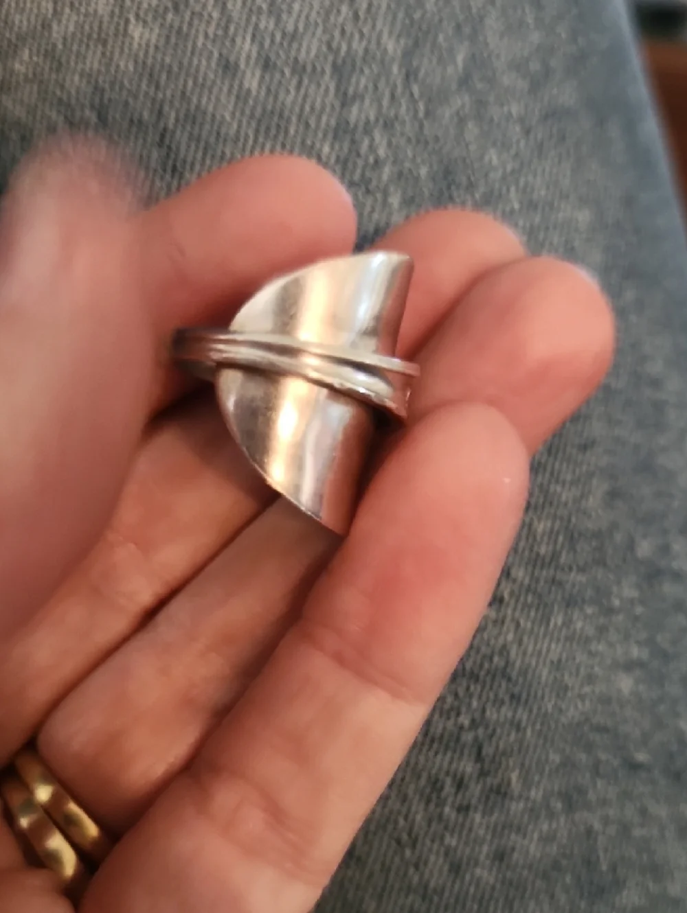 Vintage British Sterling Silver Spoon Ring