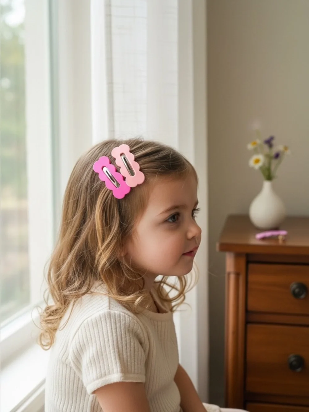 Kids  Cloud-Shaped Hair Clips in Pink and Lavender