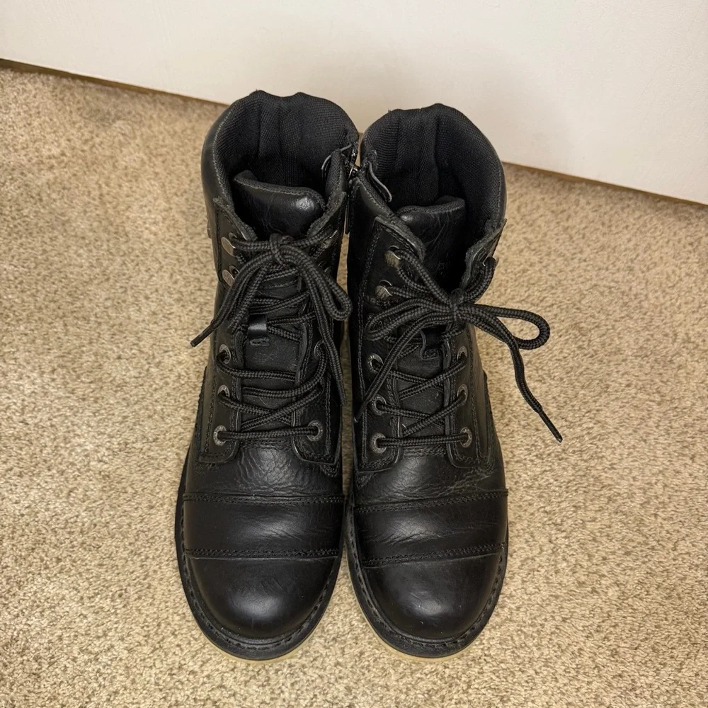 Harley-Davidson Marconi Black Leather Lace-Up Motorcycle Boots