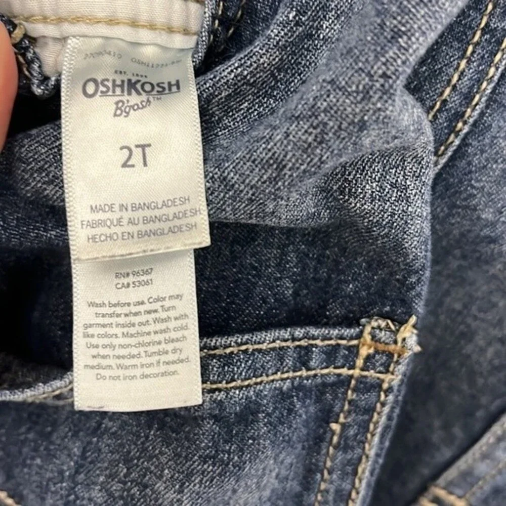 OshKosh B'Gosh Denim Toddler Overalls Jeans 2T