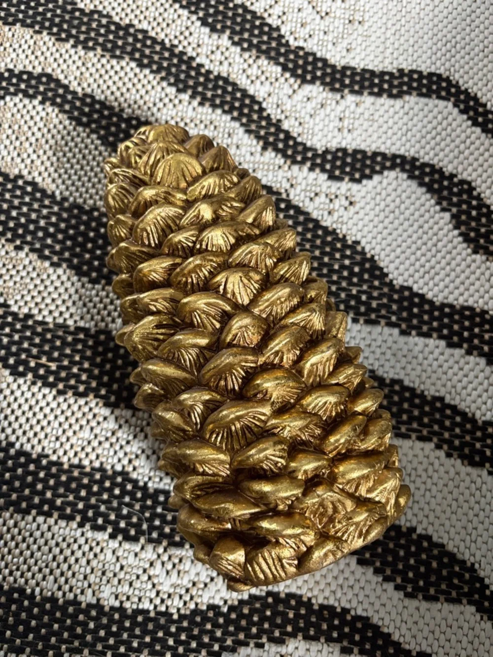 Pottery Barn Large Gold Pinecone Candleholder
