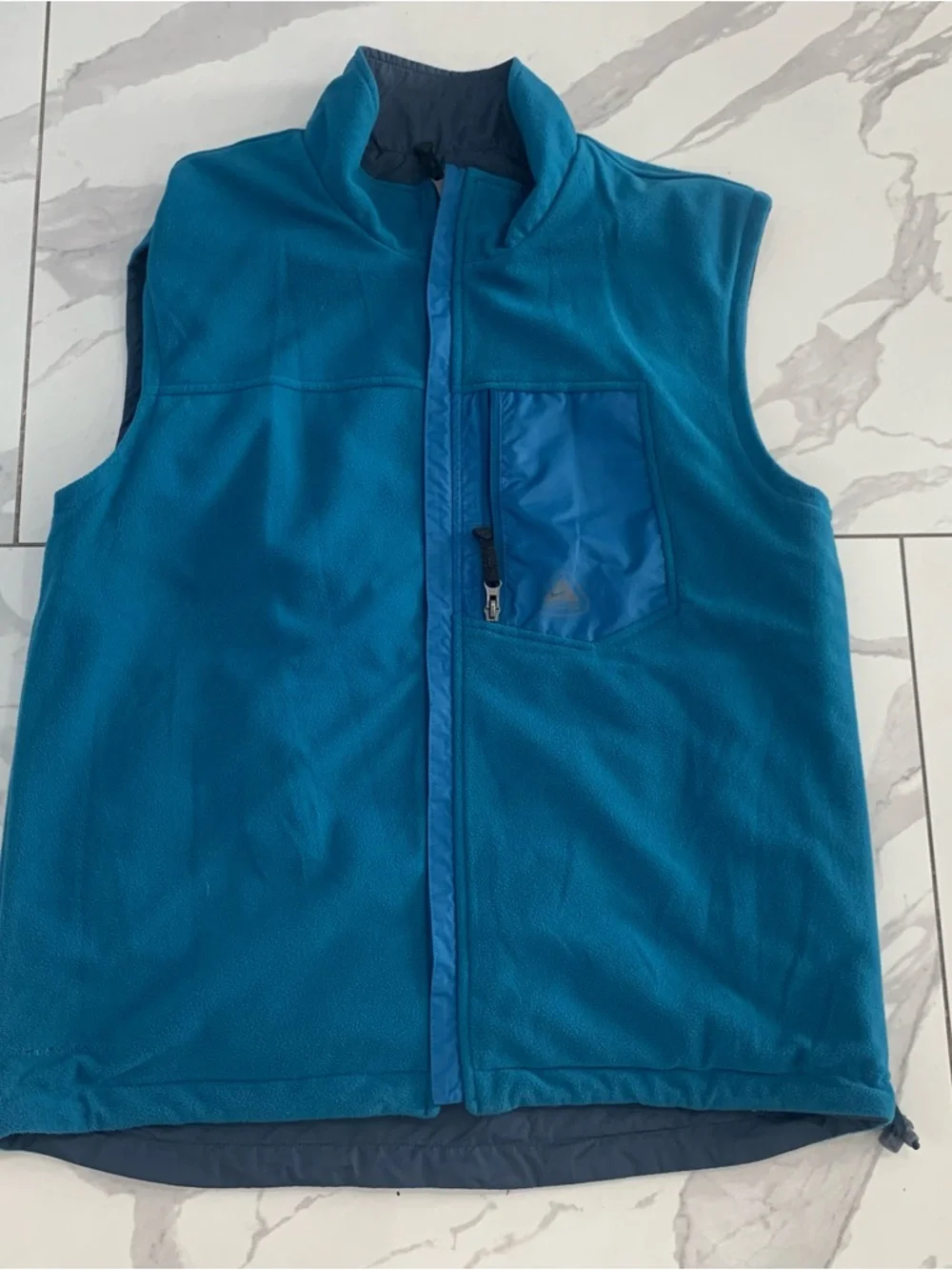 Vtg Nike ACG Vest Mens Medium Blue Navy Reversible Clima Layer 3 Fit Oudoor Y2K