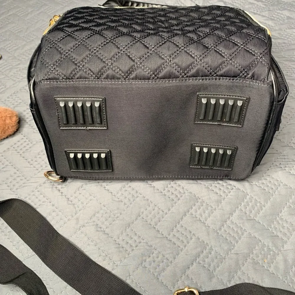 Black Diaper Bag with Teddy Bear