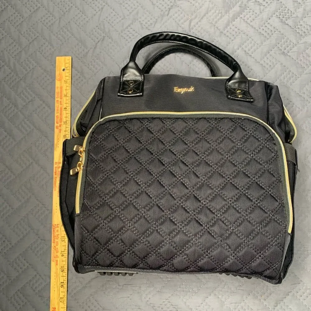 Black Diaper Bag with Teddy Bear