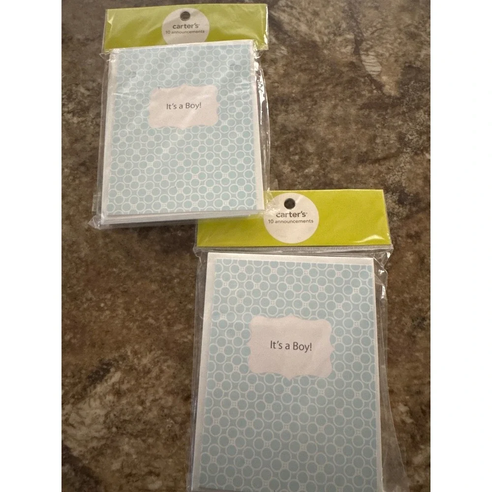 2pk Carters Its a Boy Birth Announcement Cards total 20ct Blue  (photo insert)