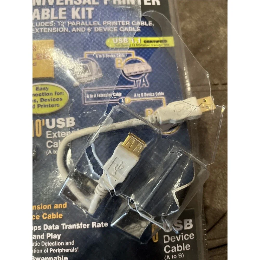 Newpoint Universal Printer Cable Kit 12' Parallel, 10' Extension, 6' USB Device