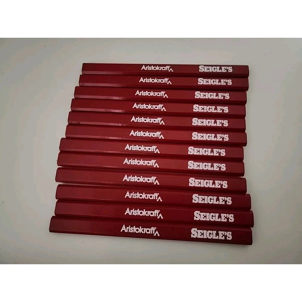 Aristokraft Seigle's Carpenter's‎ Pencils Vintage Red Lot Of 12 Unused