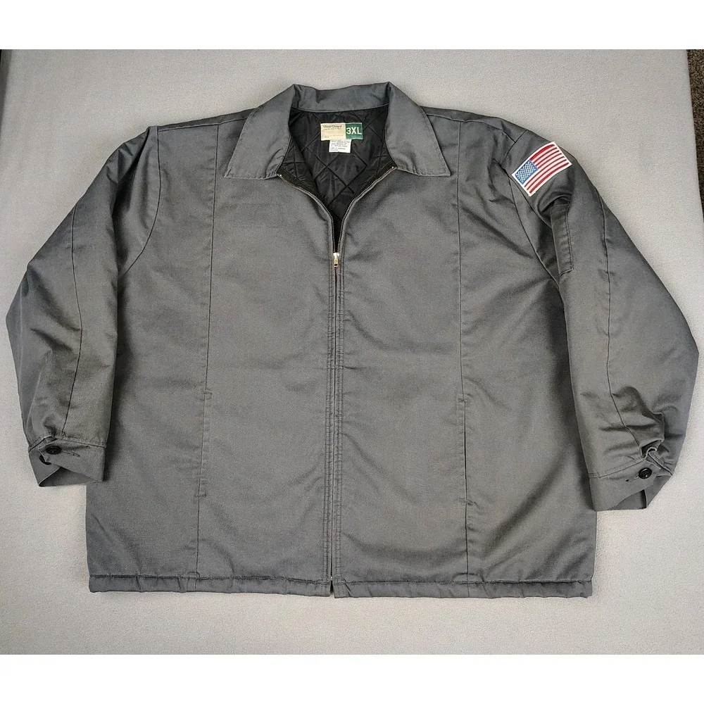 Vintage Wear Guard Jacket Men *Fits* 4XL 5XL Gray Quilted Lining Insulated‎ Coat