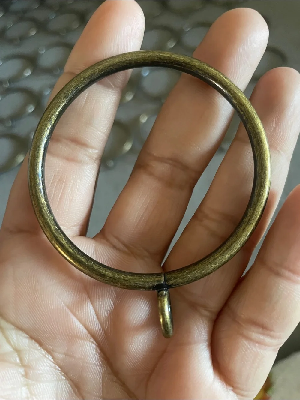 50 Antique Brass Curtain Rings Set Metal Drapery Hardware Bronze Eyelet Rings