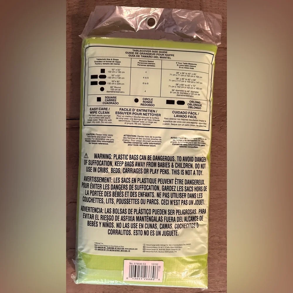 Amscan tablecloth wipe