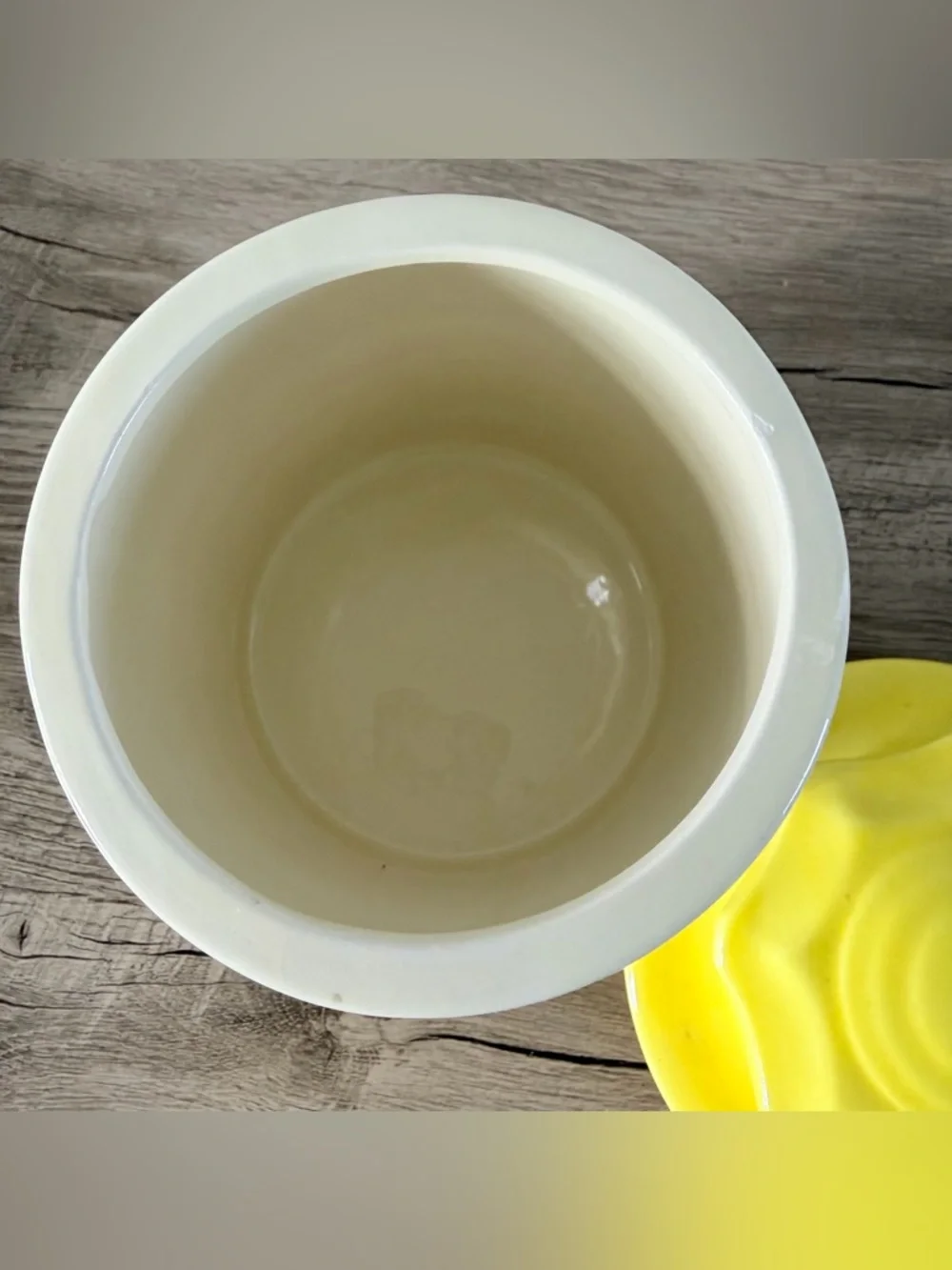 Vintage Holiday Designs Yellow Flowers CeramicGlazed Canister Yellow Lid Retro