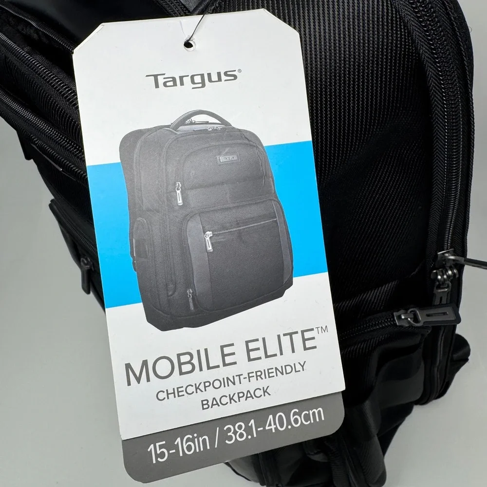 Targus Mobile Elite Checkpoint-Friendly Laptop Backpack Black 15-16in TBB617GL