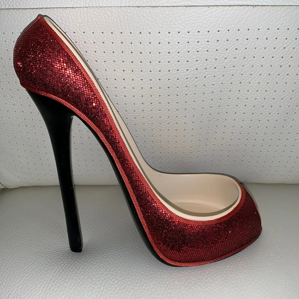 Wild Eye Designs High Heel Bottle Holder, Red Sequins‎