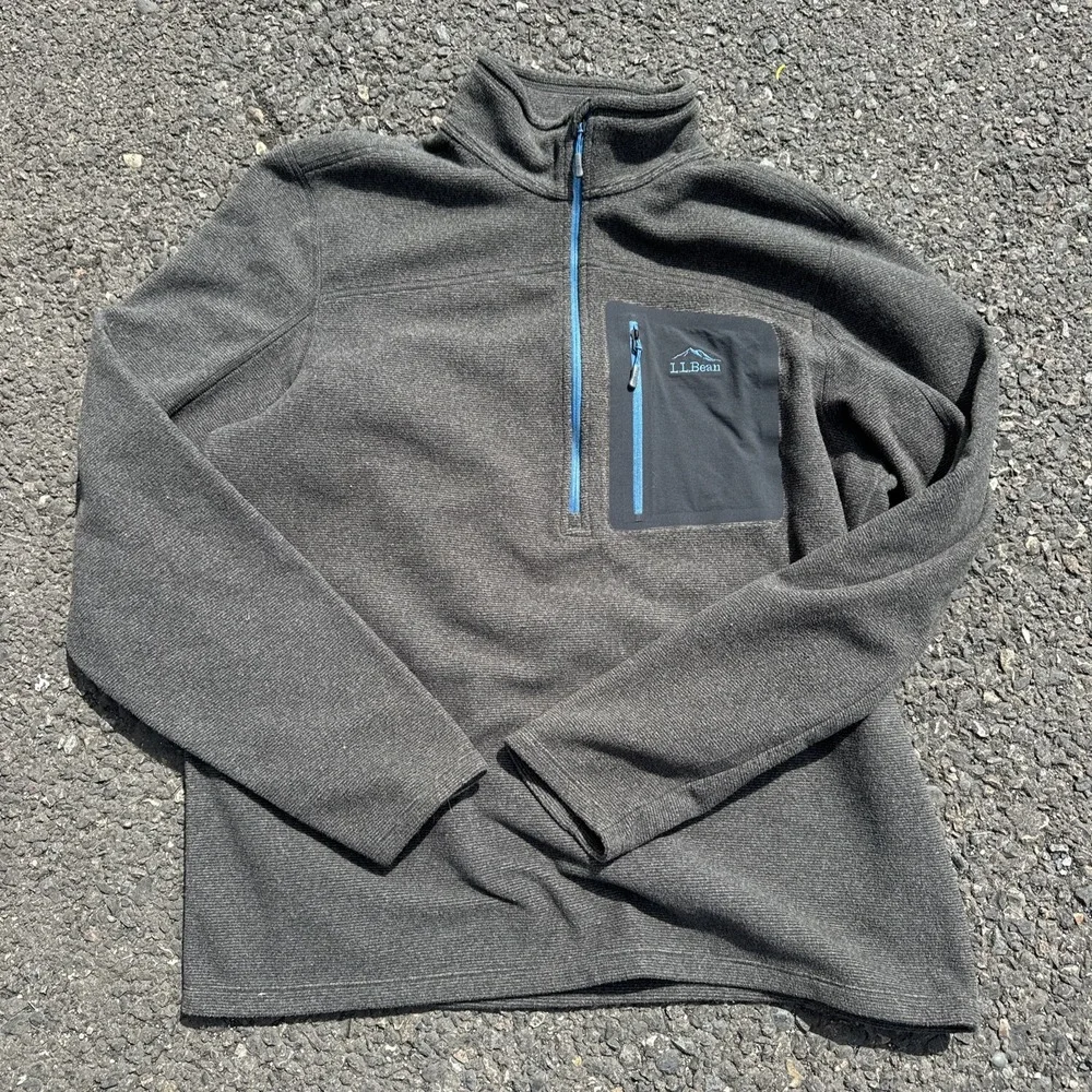 L.L. Bean Comfort Stretch Quarter Zip Pullover Men‎ Large Reg Grey