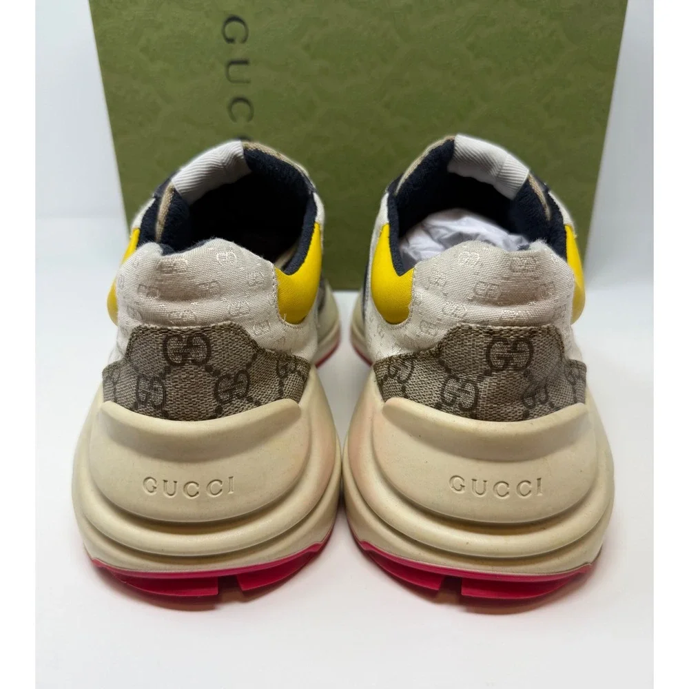 Gucci Rhyton GG Beige White Yellow Sneaker Size 12 US 11 Gucci