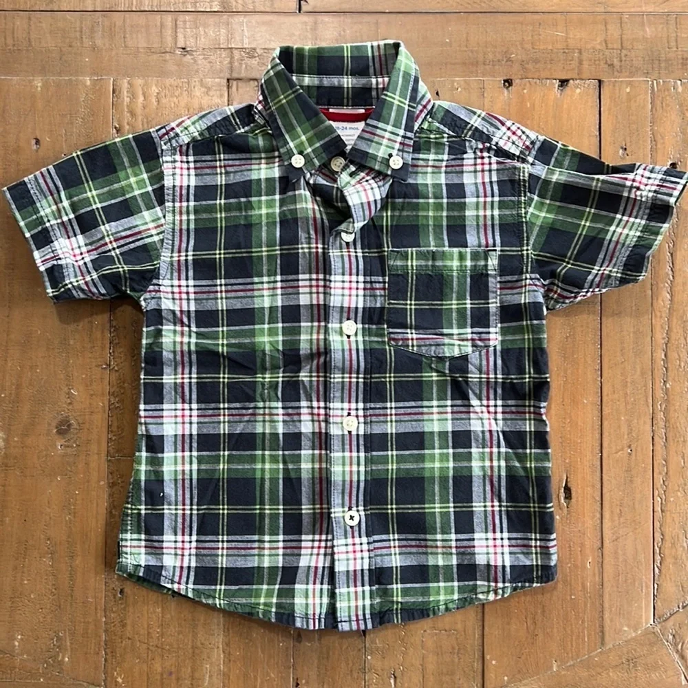4/$20 Gymboree plaid shirt sleeve button down