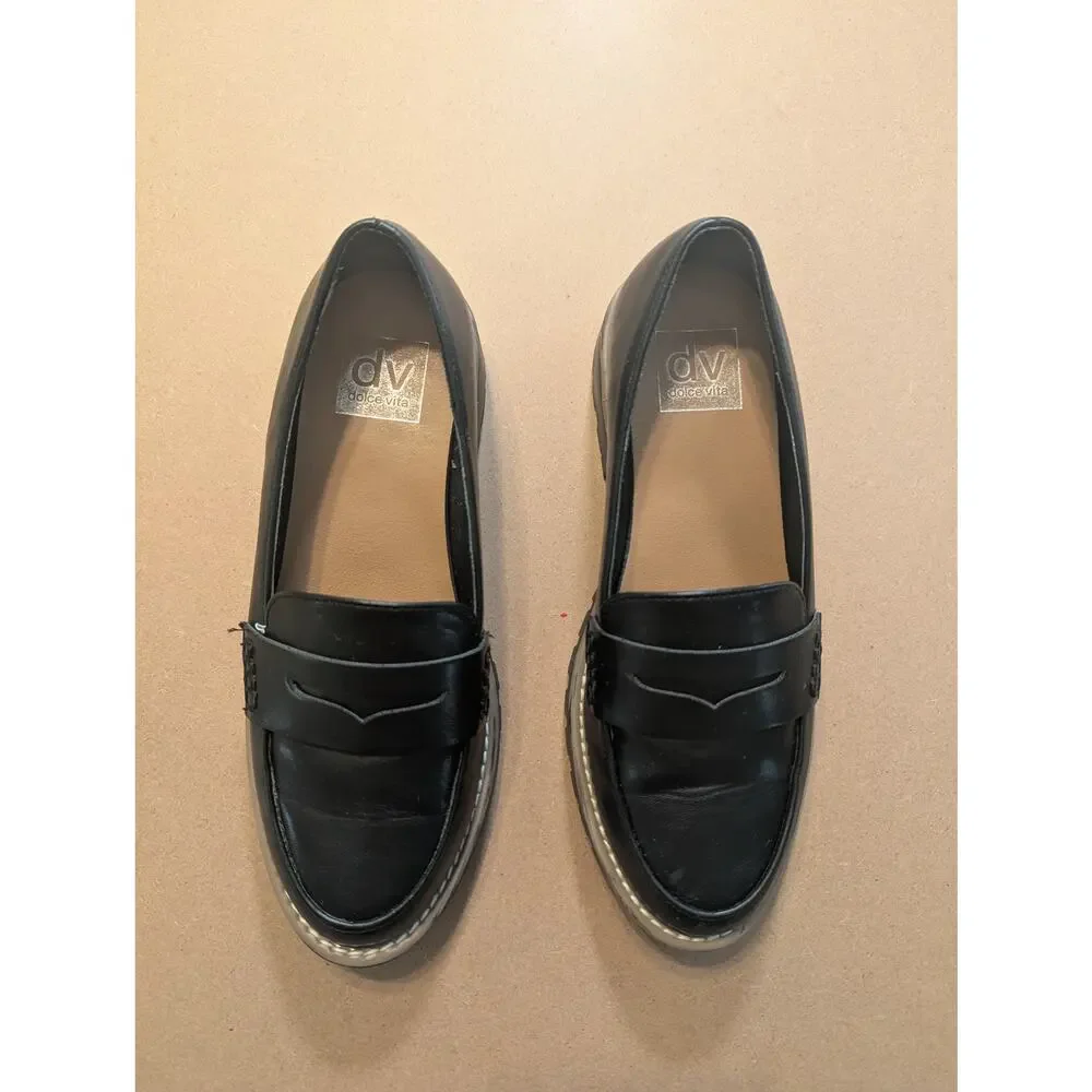 Dolce Vita Crisp Classic Penny Loafer Block Heal Size 6