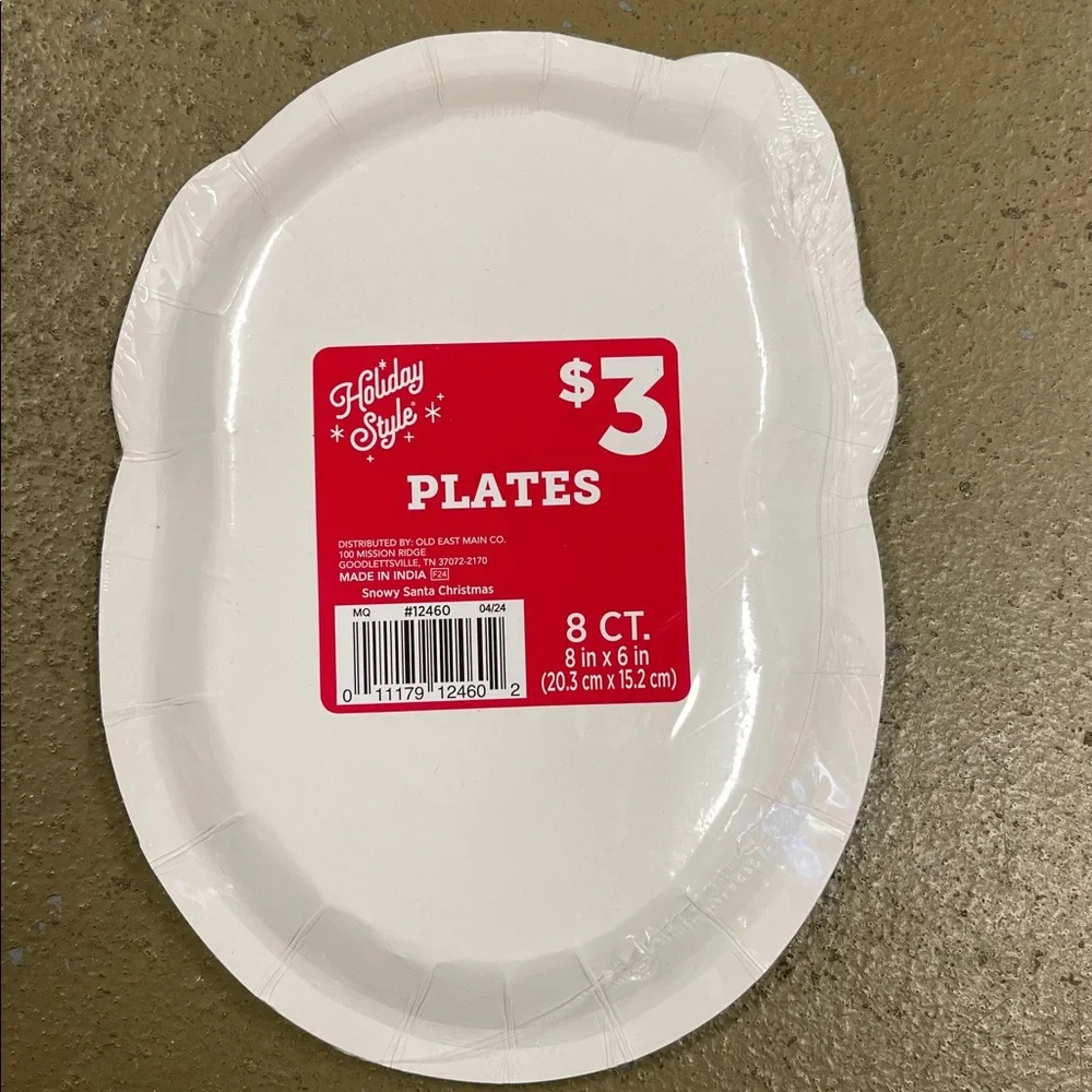 Santa Claus Face Disposable Christmas Paper Plates 40 Count NWT