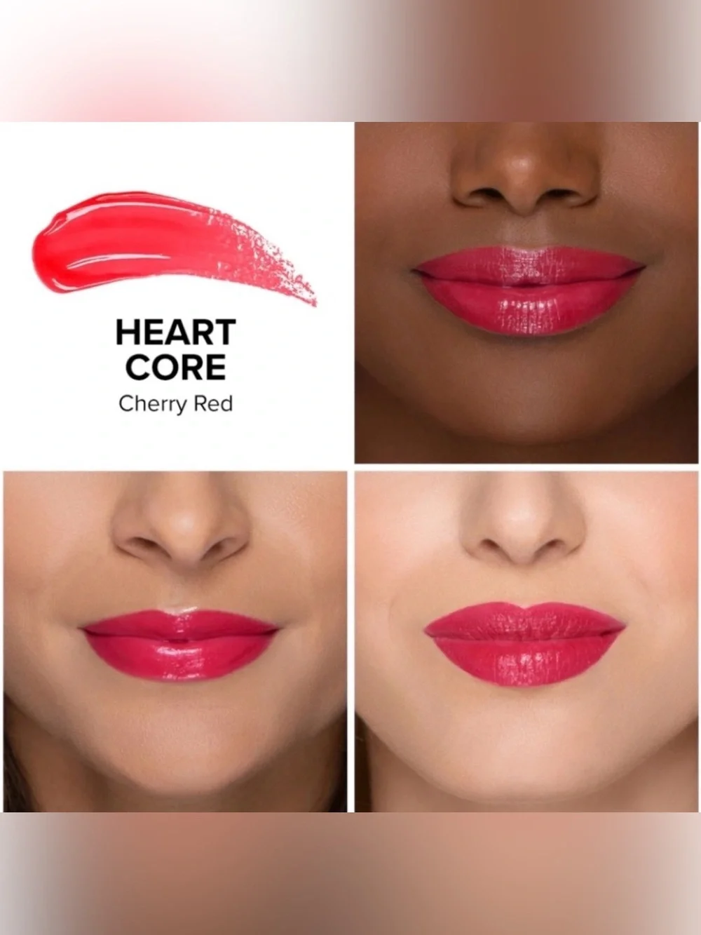 TOO FACED TOO FEMME HEART CORE LIPSTICK - Heart Core (cherry red) NIB