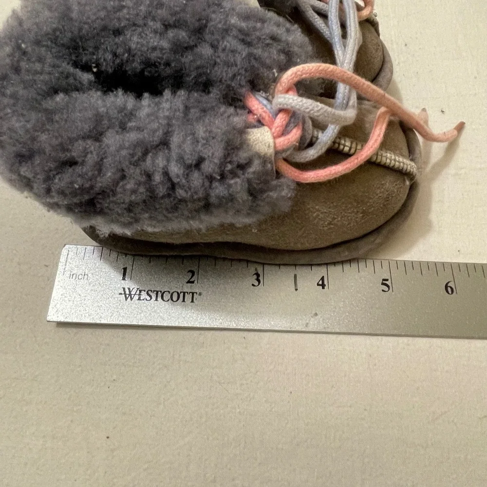 Australian Genuine Sheepskin Slippers Baby Medium Gray Cozy Warm Winter‎ Boots