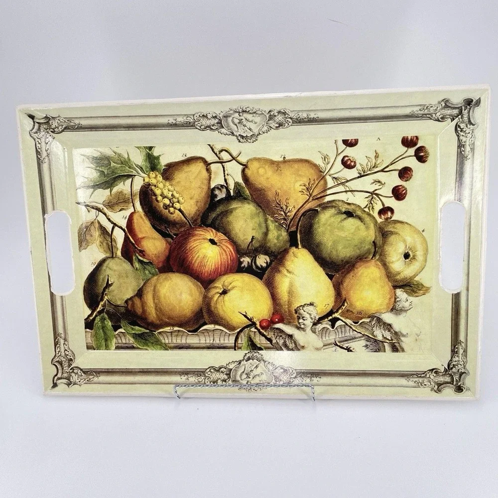 Colonial Williamsburg CREATIVE CO-OP Serving Tray Garden Story Botanical  Fruit
