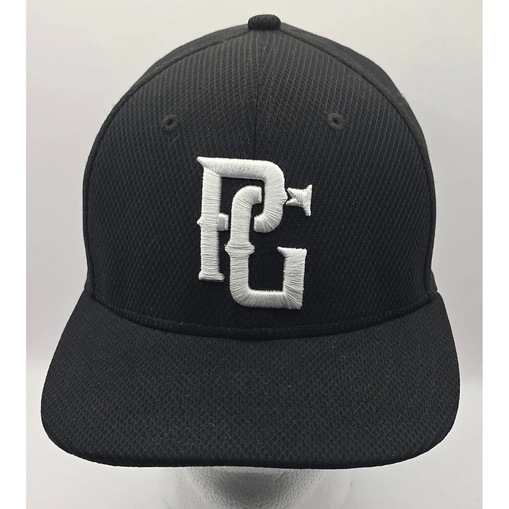New Era Perfect Game 39Thirty Baseball Hat Fitted Stretch S/M Black Cap