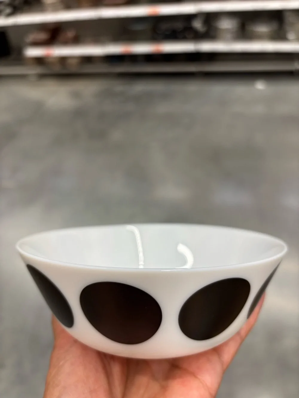 2 IKEA White Ceramic cereal soup food bowl with Black polka Dot Pattern new