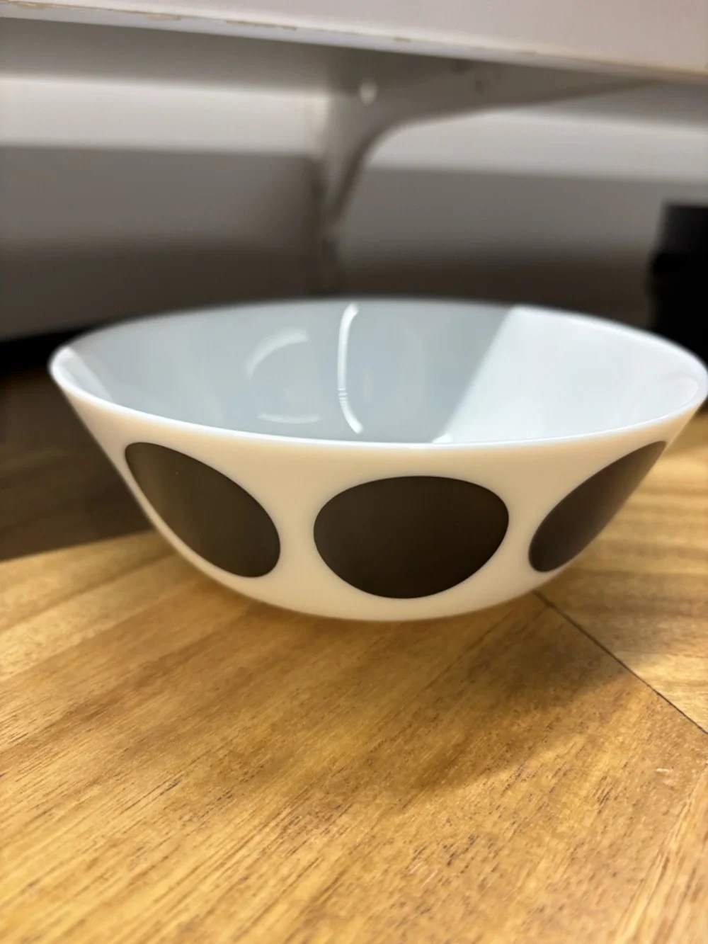 2 IKEA White Ceramic cereal soup food bowl with Black polka Dot Pattern new