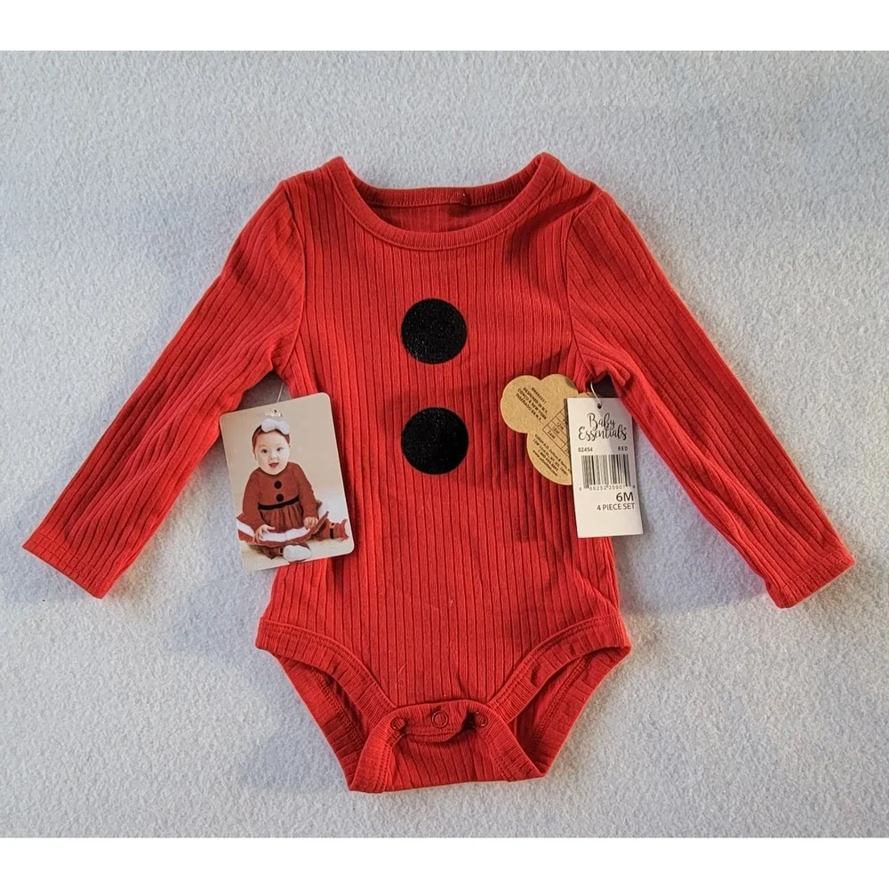 Baby Essentials Santa Tutu Size 3(1)-6(1)-9(1)-18(3)-24(1)‎ Months Red/Black