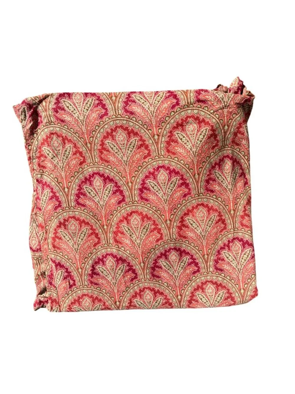Pottery Barn Marcelle Duvet King Red Medallion Paisley Boho Global Shabby Chic