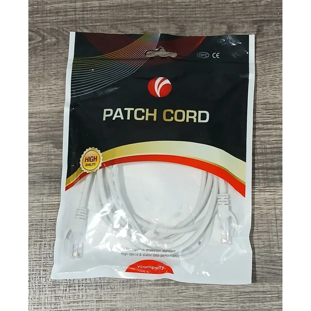 Patch Cord UTP Cat5a 7 Feet. High Quality. Compatible W Windows OS & Mac OS. New