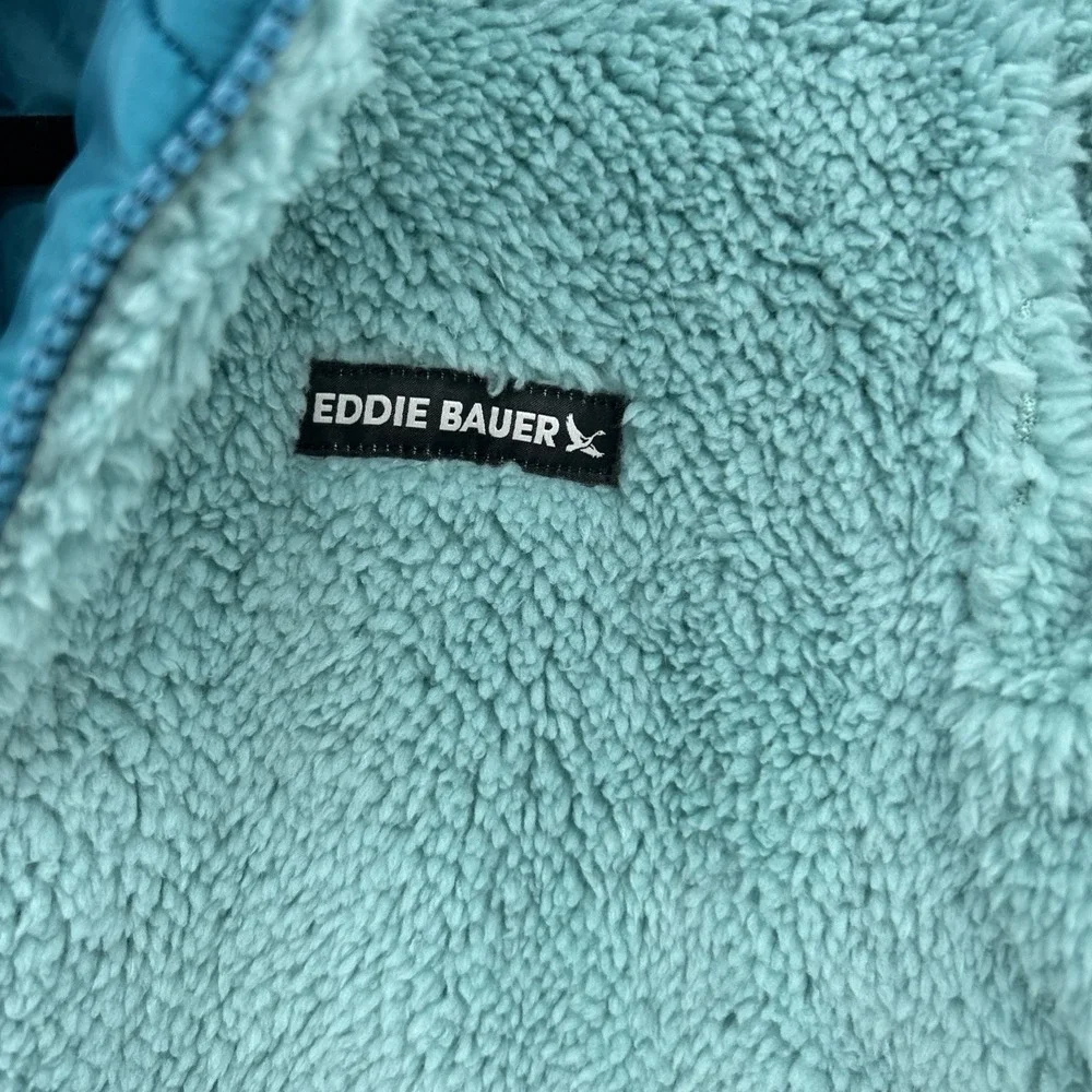 Eddie Bauer YOUTH Girls REVERSIBLE Jacket Coat Marine Ombre Puffer Medium NWT‎