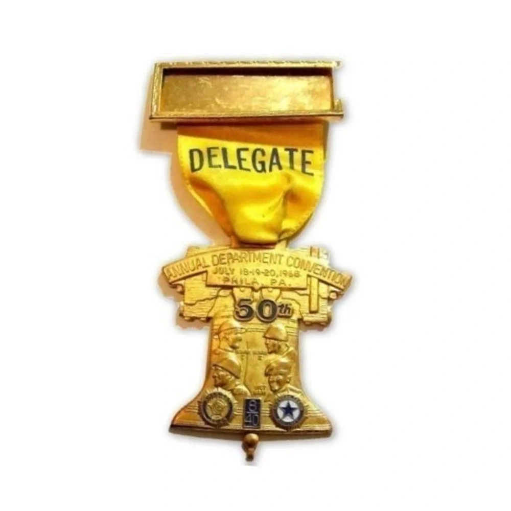 Vintage Annual Convention‎ AMERICAN LEGION AUX 50th 1968 Ribbon Badge Medal Pin