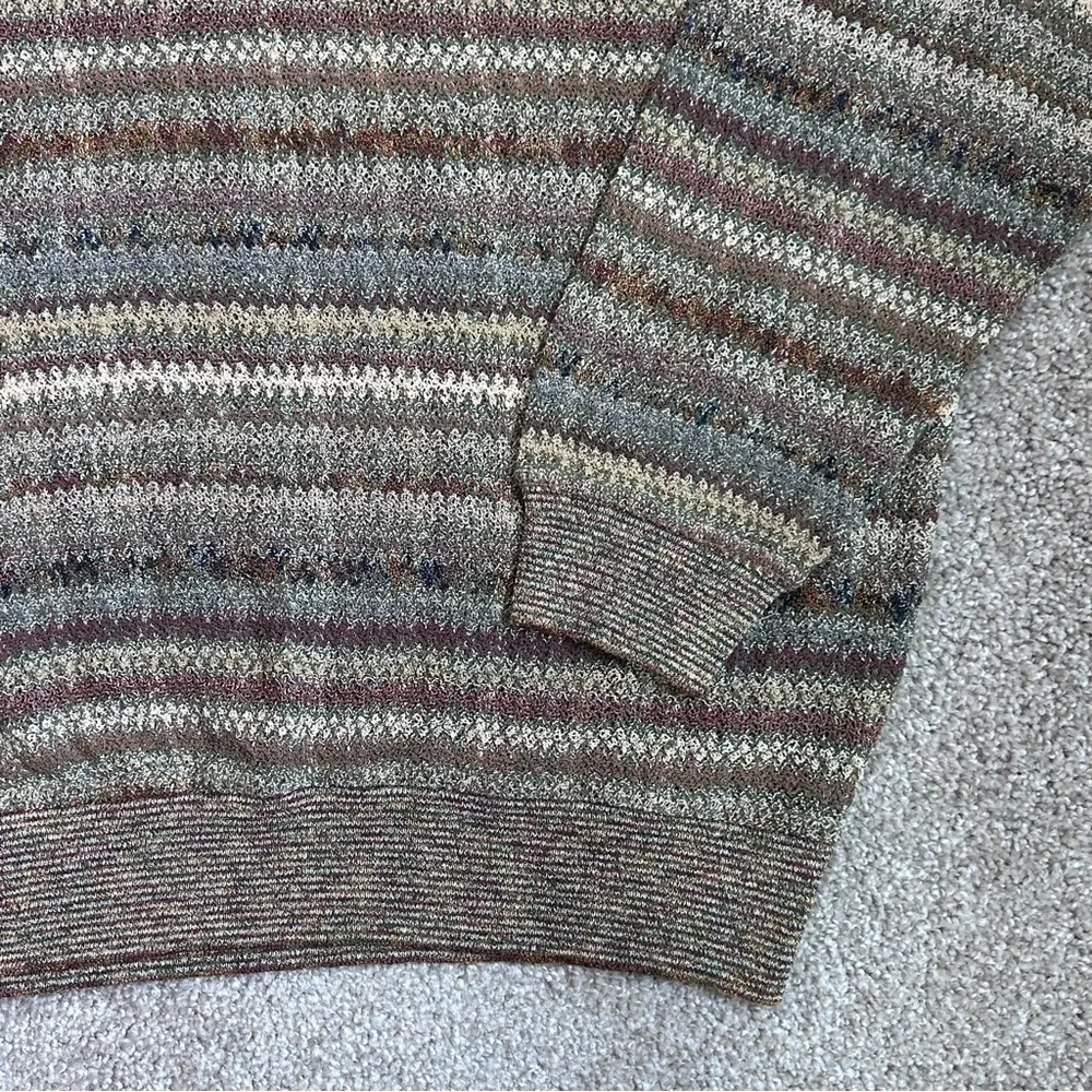 Jhane Barnes Men's Vintage XL Wool Blend Geometric Pullover Crewneck Sweater 90s