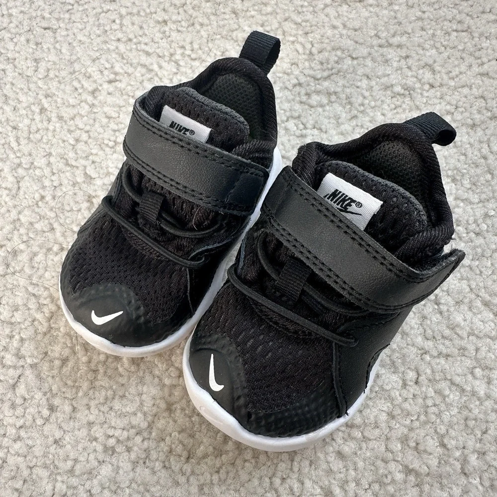 Nike Toddler Kids Flex Contact 3 AR4155-001 Black Hook And Loop Walking Shoes 2C