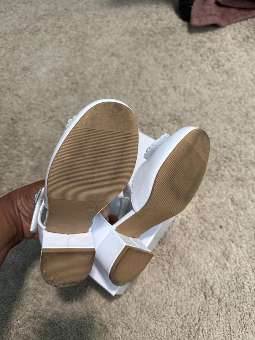 Rachel Shoes White Patent Mary Jane Dress Shoes with Heart Bow