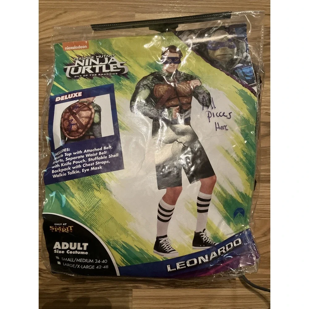 SPIRIT HALLOWEEN MEN DELUXE TEENAGE MUTANT NINJA TURTLES‎ LEONARDO COSTUME S/M
