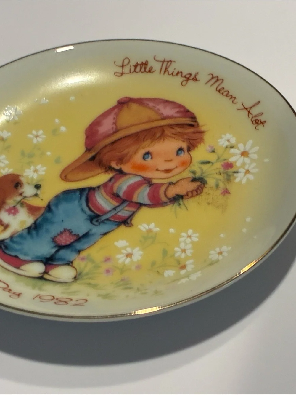 Vintage 1982 Avon Mother’s Day Plate Little Things Mean A Lot Trinket Decor