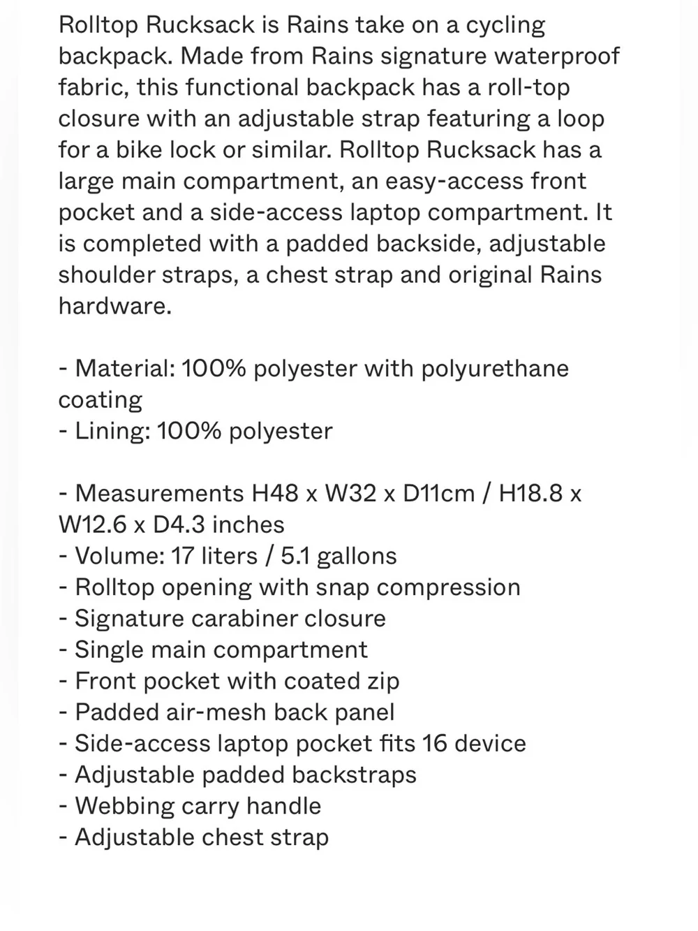 Rains rolltop rucksack
