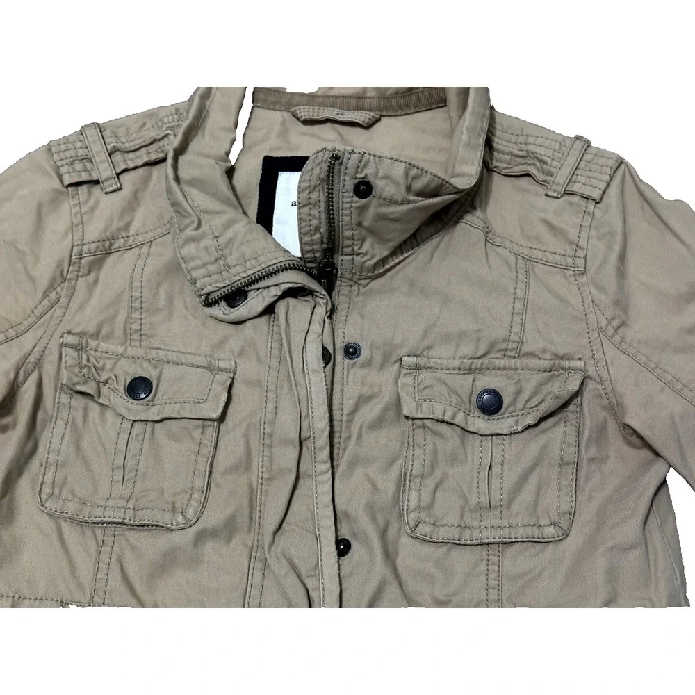 ABERCROMBIE‎ KIDS XL Girls Tan Khaki Jacket Coat Full Zipper Pockets