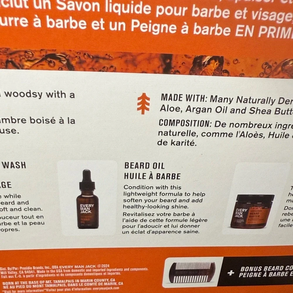 NEW! Every Man Jack Aged Bourbon Beard Grooming Collection Set